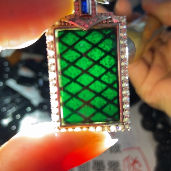 翡翠银S925镶嵌颈饰墨翠