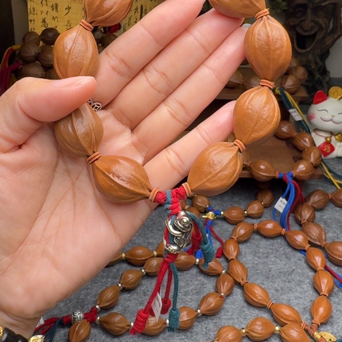 橄榄核手串忒**了20*29四花正宗梅林铁核