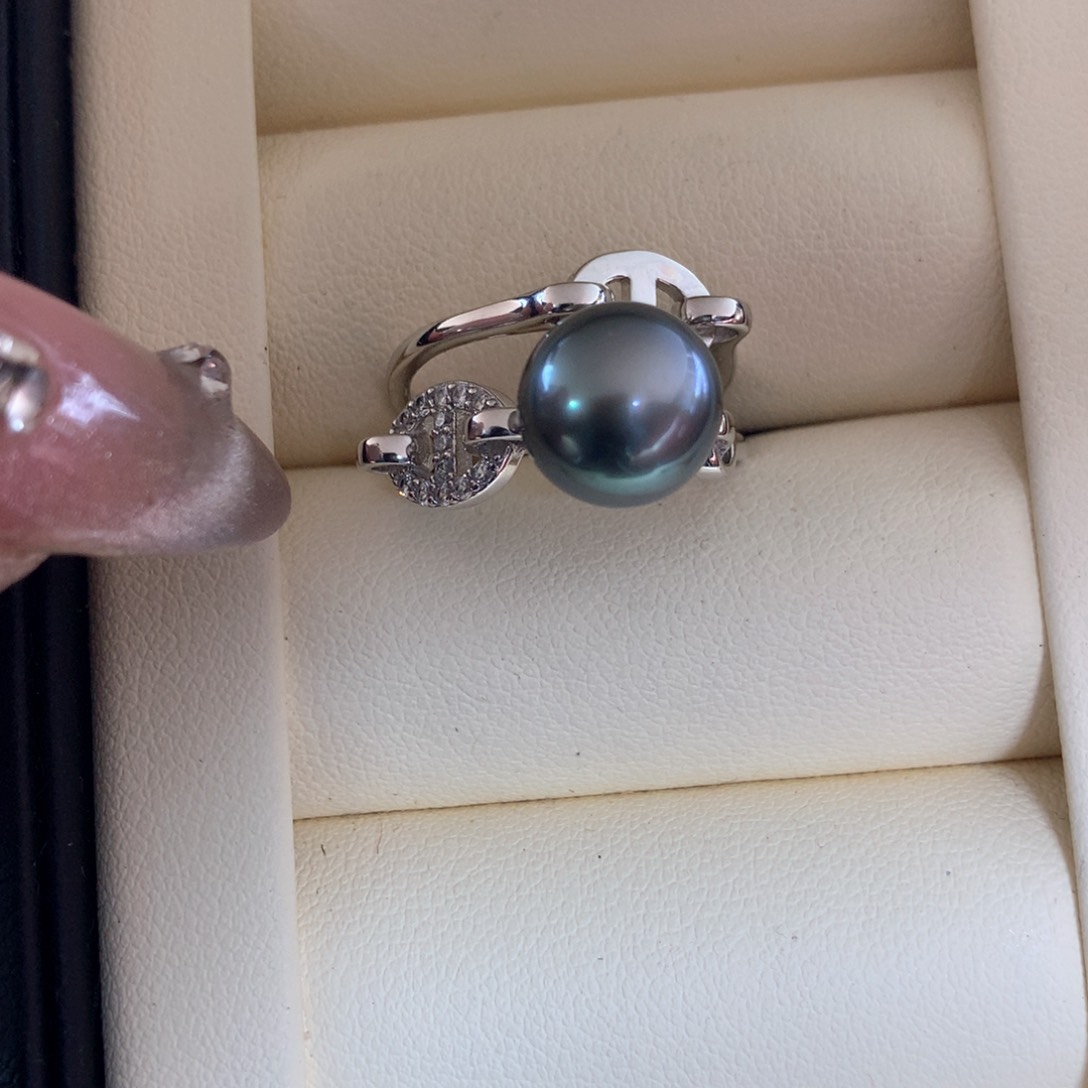 海水珍珠戒指银S925镶嵌