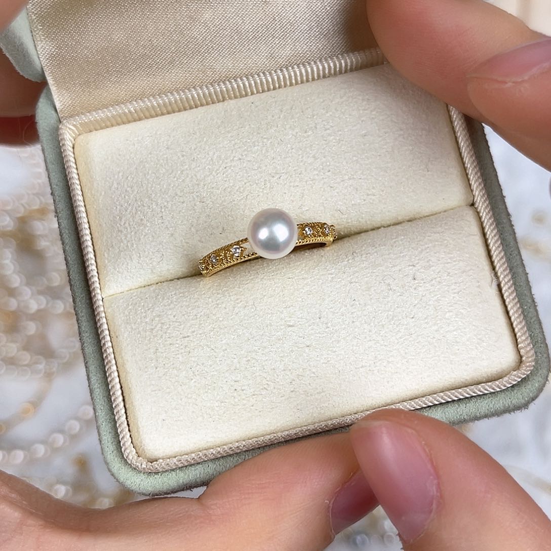 海水珍珠戒指银S925镶嵌