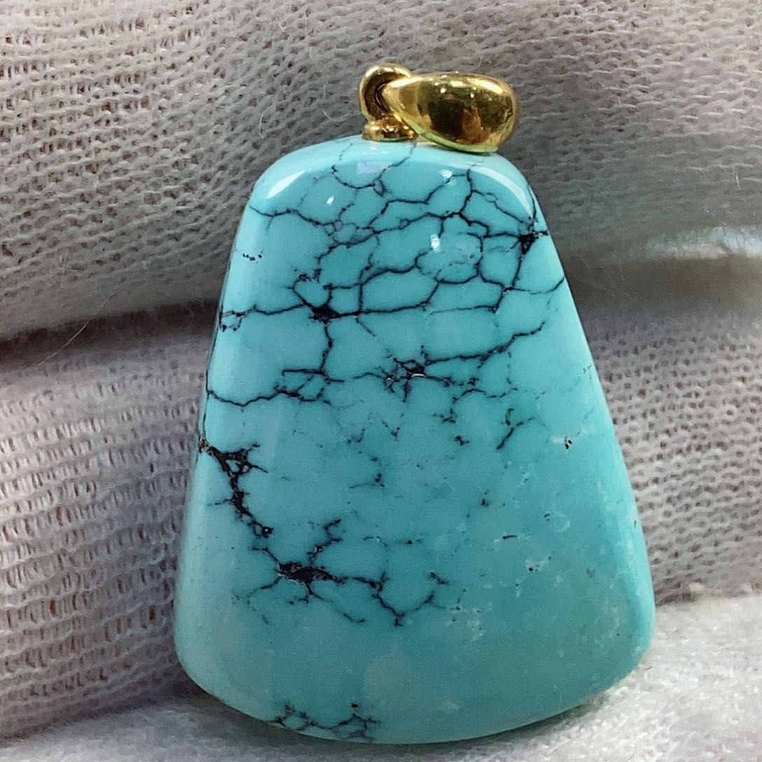 绿松石珠宝奇石18K金镶嵌