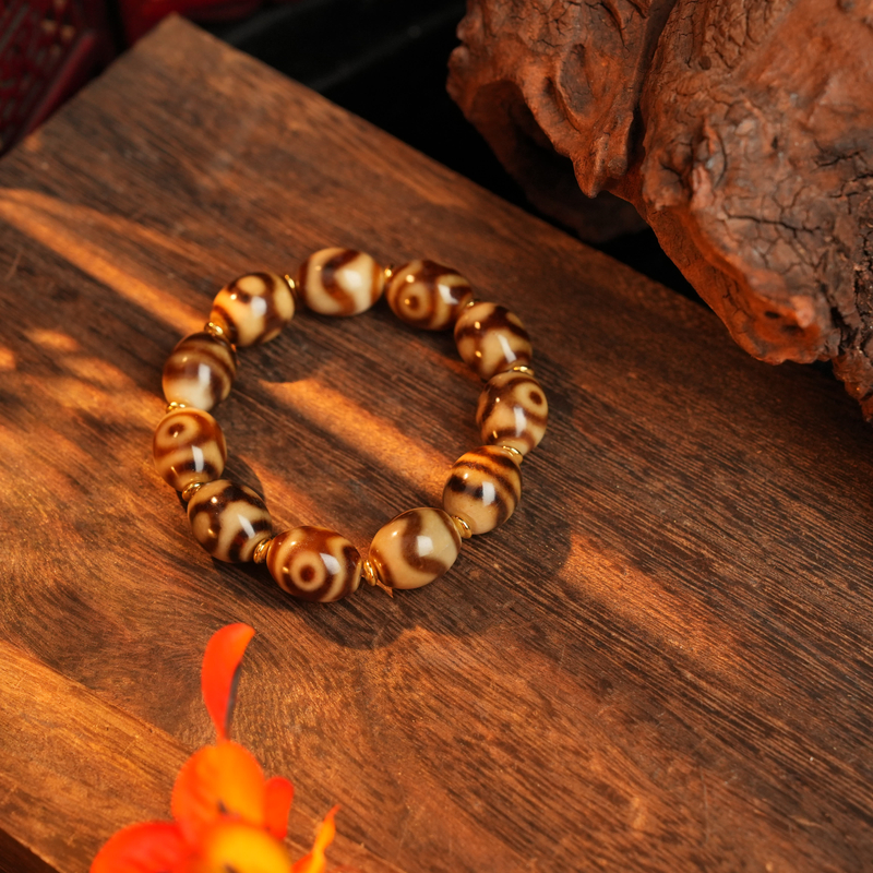 大周全 黑肉多宝珠珠玛瑙手串LYP004