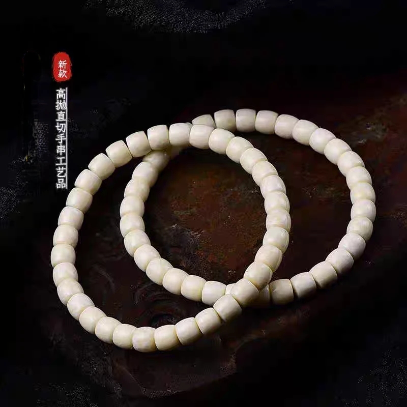 M582号-满脑纹白色直切手串多样性项圈