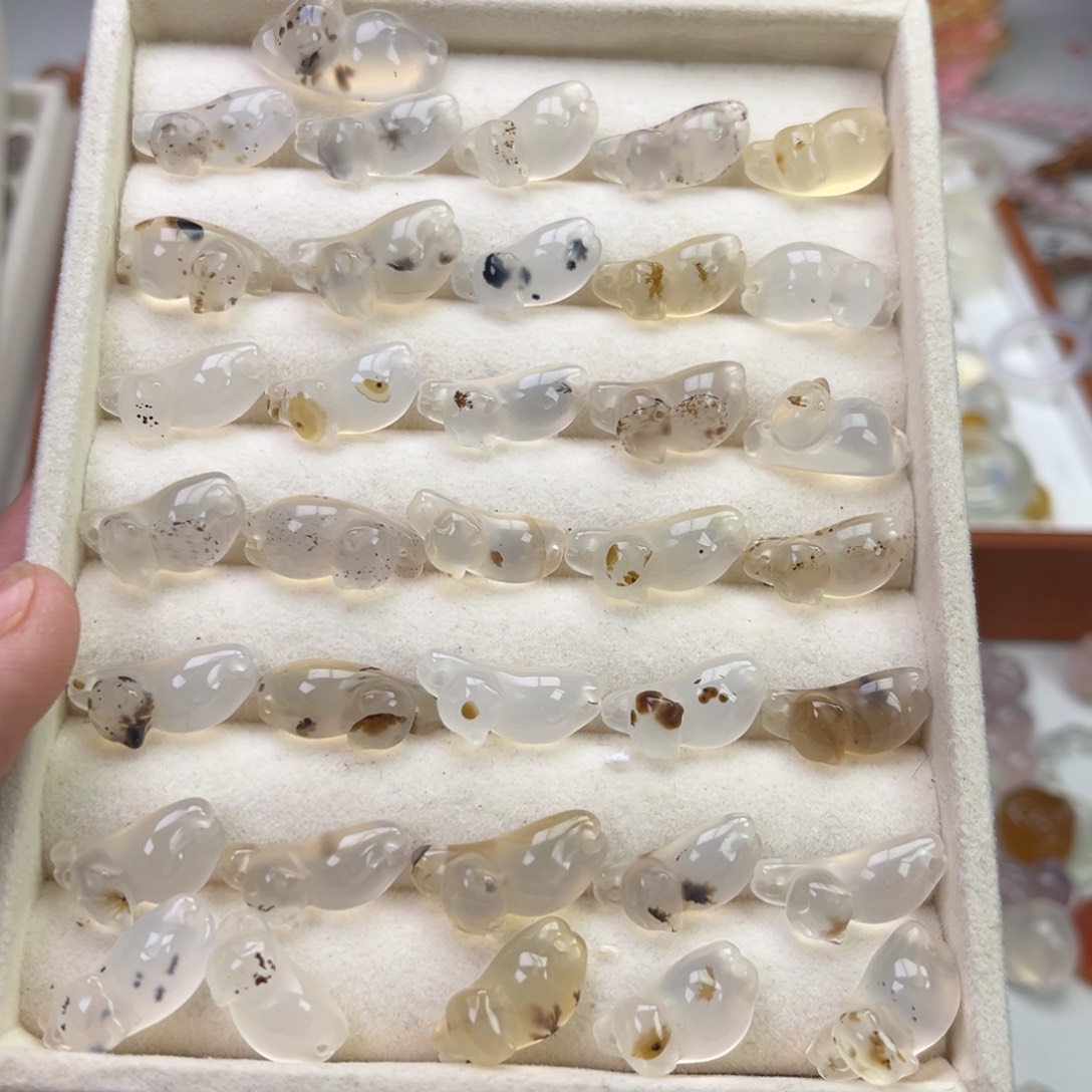 玛瑙/玉髓合金戒指趴趴猫