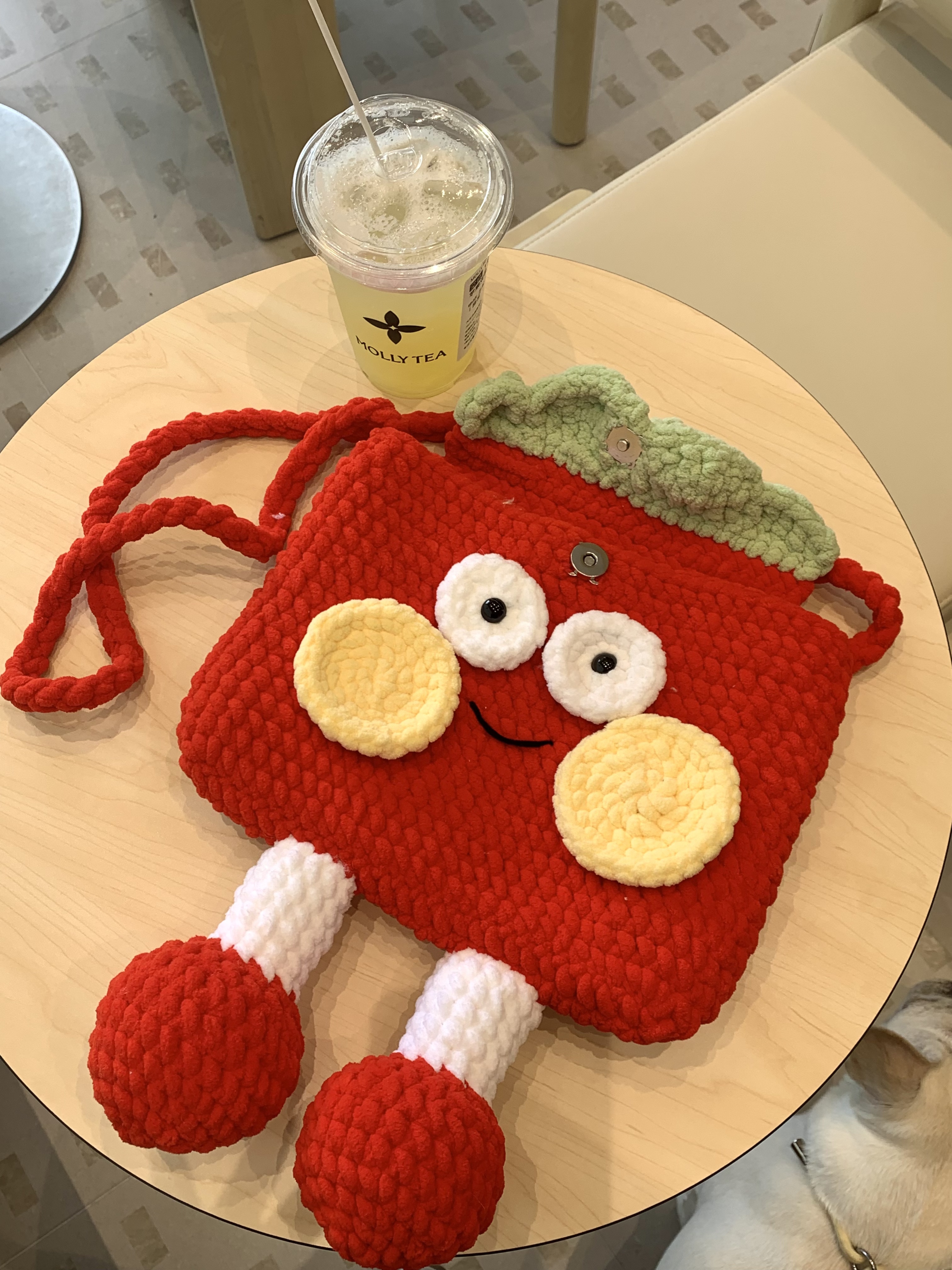 番茄小人手机斜挎包·手工钩织成品