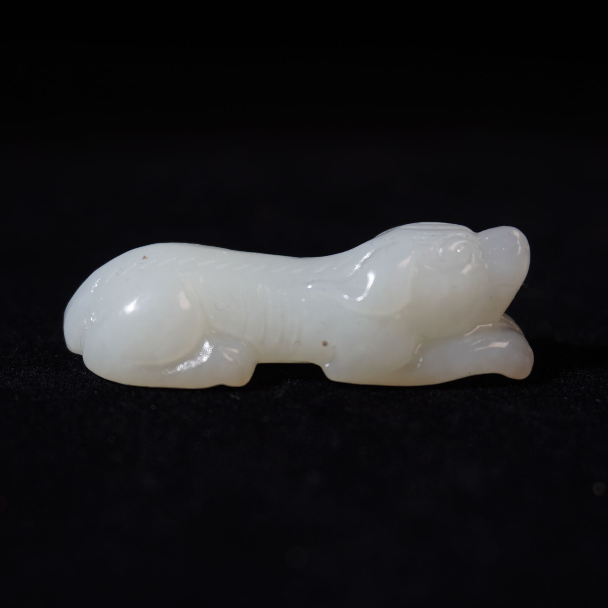 10NK21 清 和田玉 瑞兽手把件