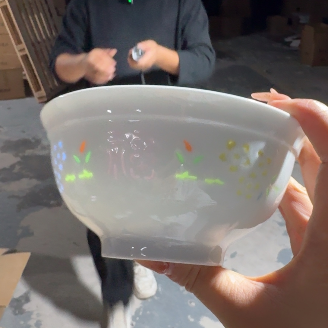 景德镇好的影青米饭碗七彩两个5英寸