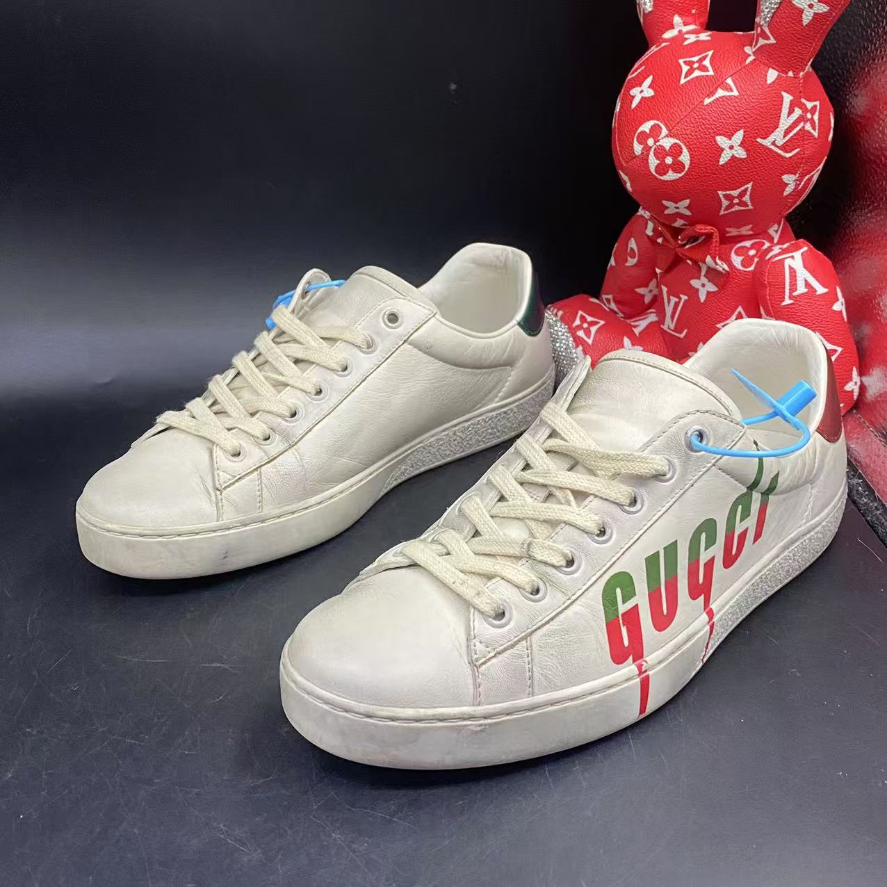 95新 GUCCI/古驰 【聚星优选】潮鞋潮流闪电脏脏板鞋40.5欧码olas