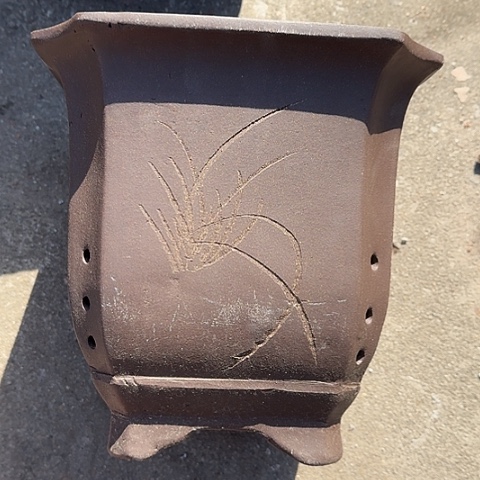 紫砂宜兴紫砂花盆23切角四方