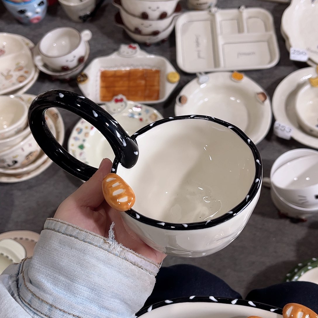 黑色环形杯子陶瓷餐具系列