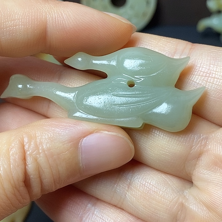 和田玉（糖玉）未镶嵌车挂金*