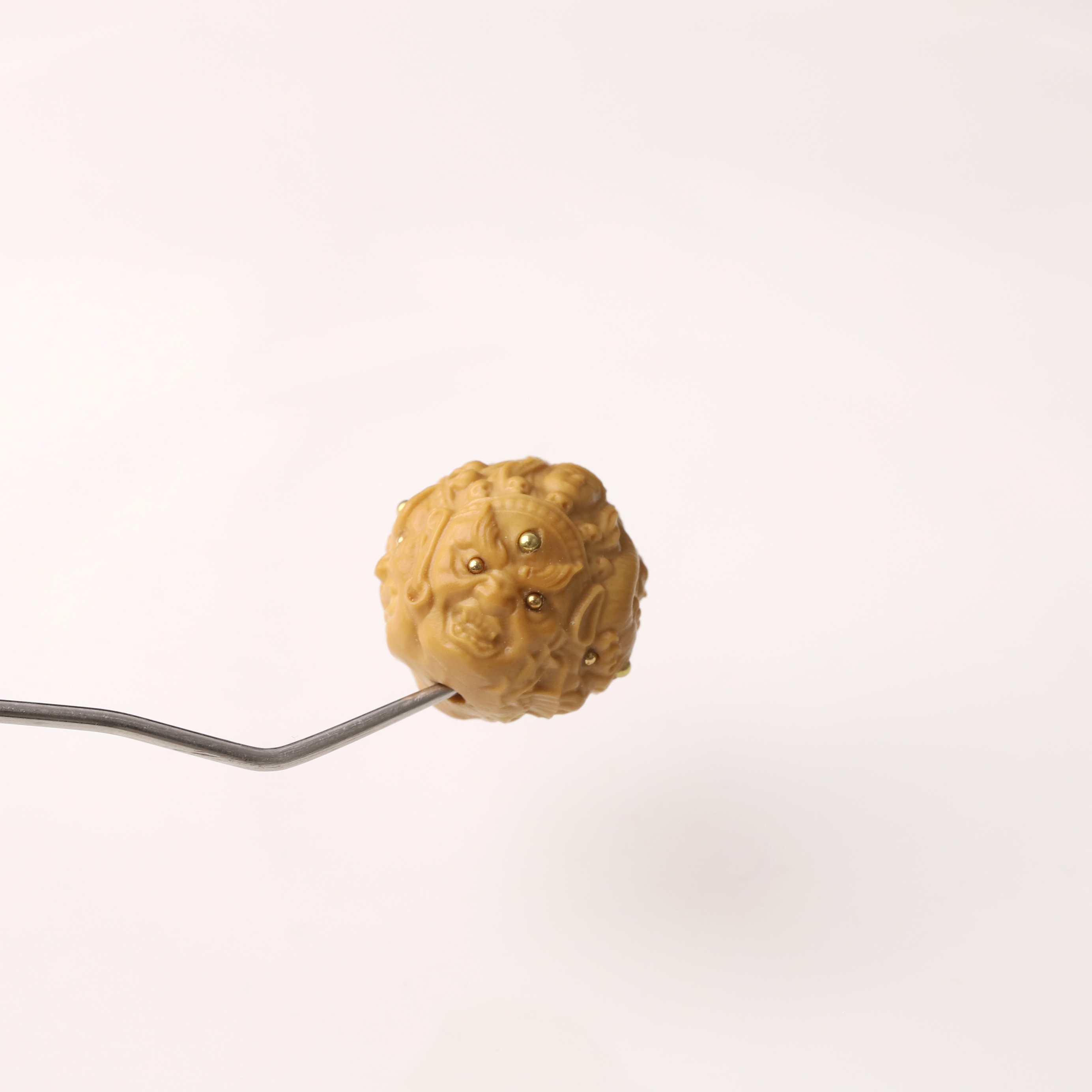 S9679-4【大黑天】猴头核桃雕刻精工镶嵌单珠文玩配饰DIY配件