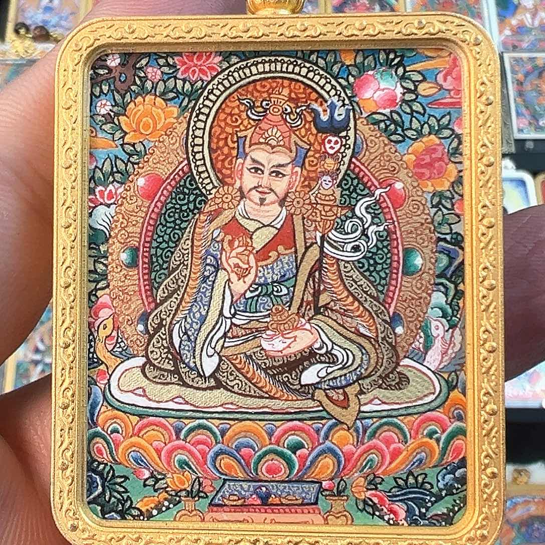 吊坠莲花生唐卡热贡