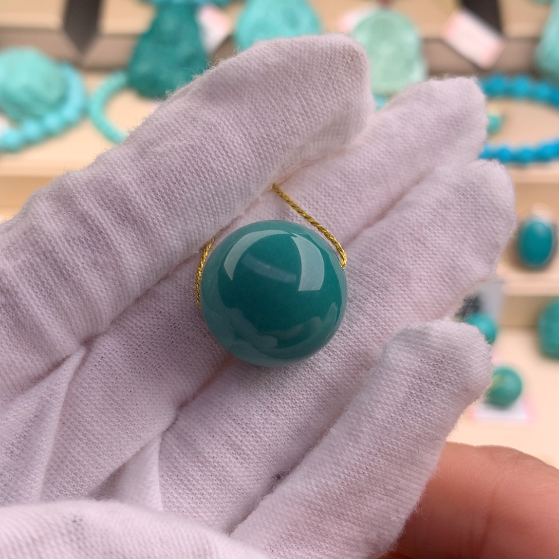 绿松石珠宝奇石未镶嵌18mm