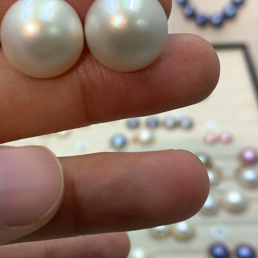 【闪购商品】耳饰拼合珍珠（马贝珠）银S925镶嵌