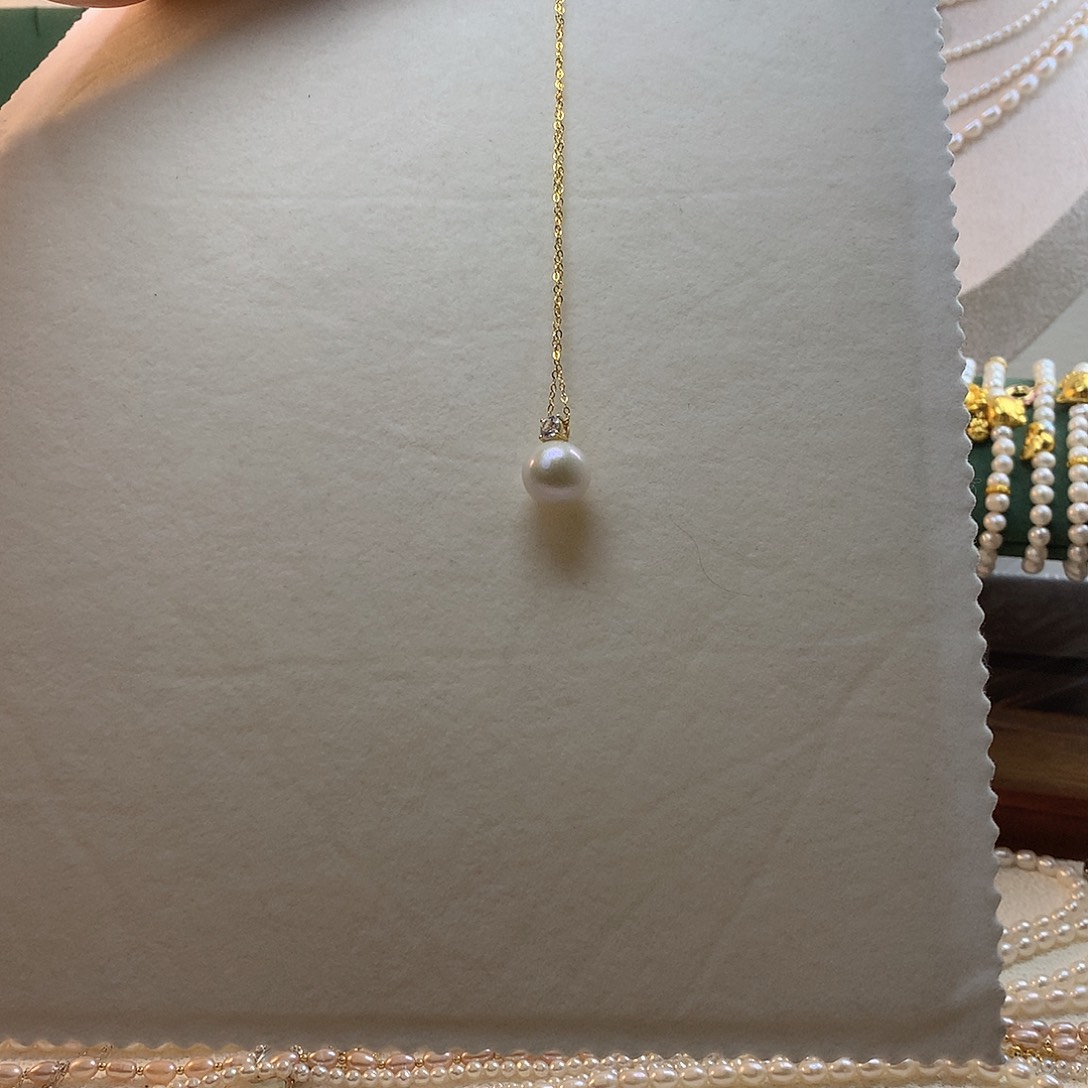 银S925镶嵌淡水珍珠戴妃项链银