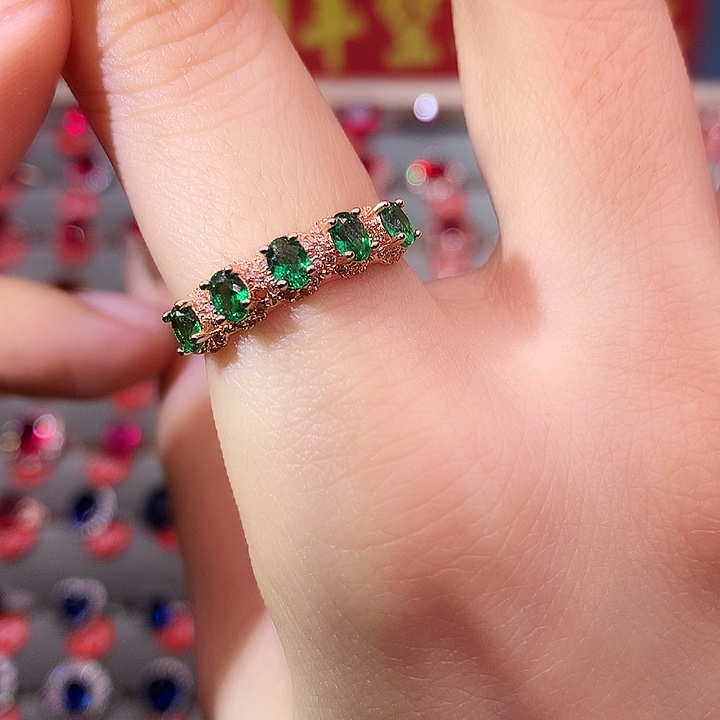 透辉石戒指银S925镶嵌