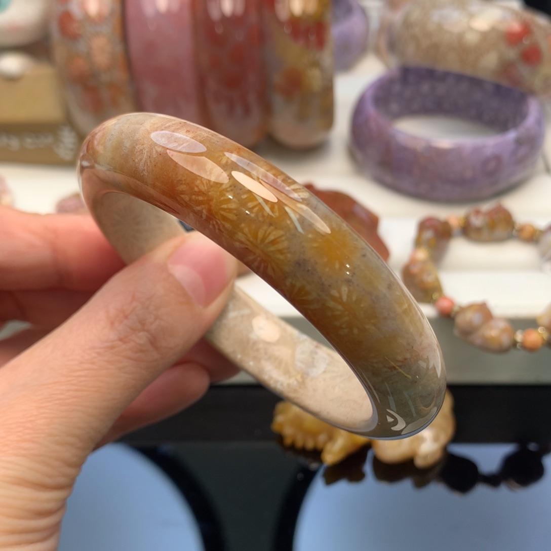 硅化珊瑚（珊瑚玉）手镯未镶嵌56.6口原580