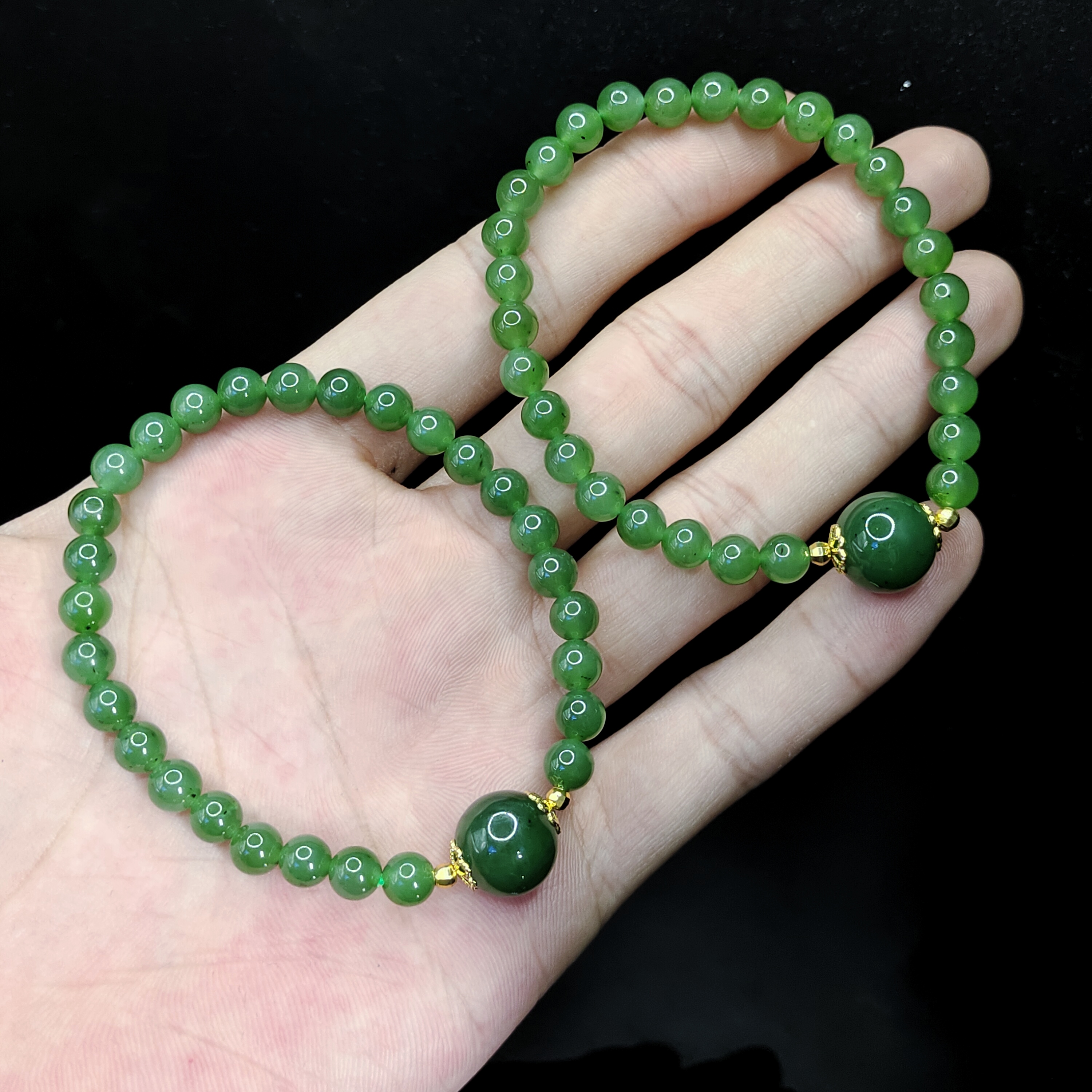 【老三珠宝】和田玉DIY单圈手串XP7【多样性发其一】约6mm