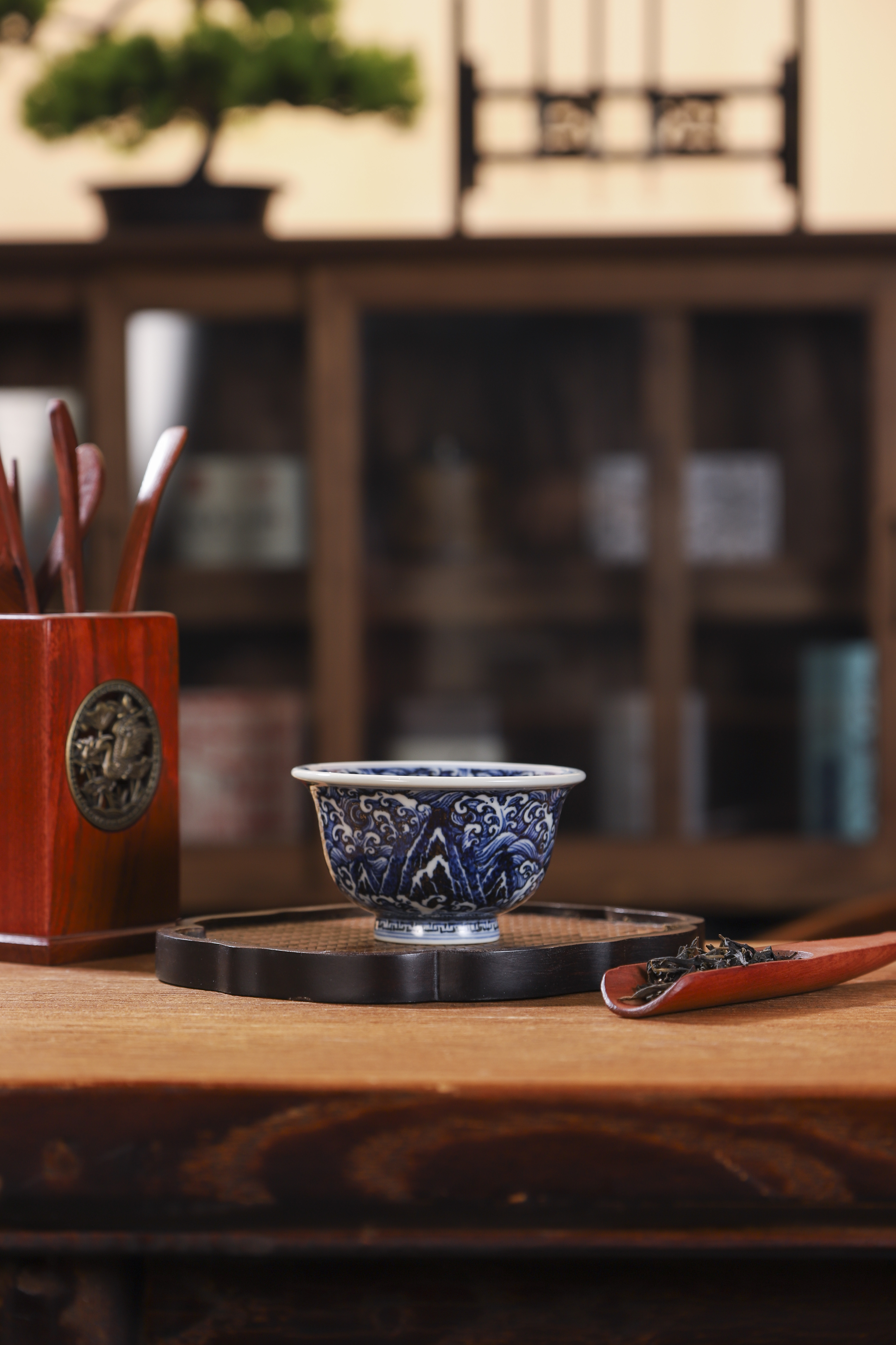 【云林匠造】江崖海水—压手杯