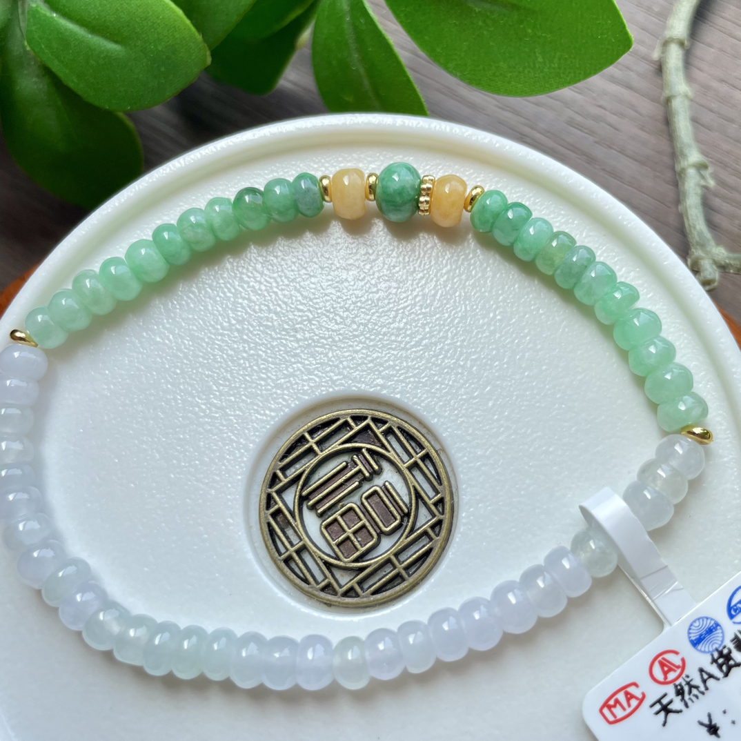 半价缅甸天然翡翠手串卡4.8