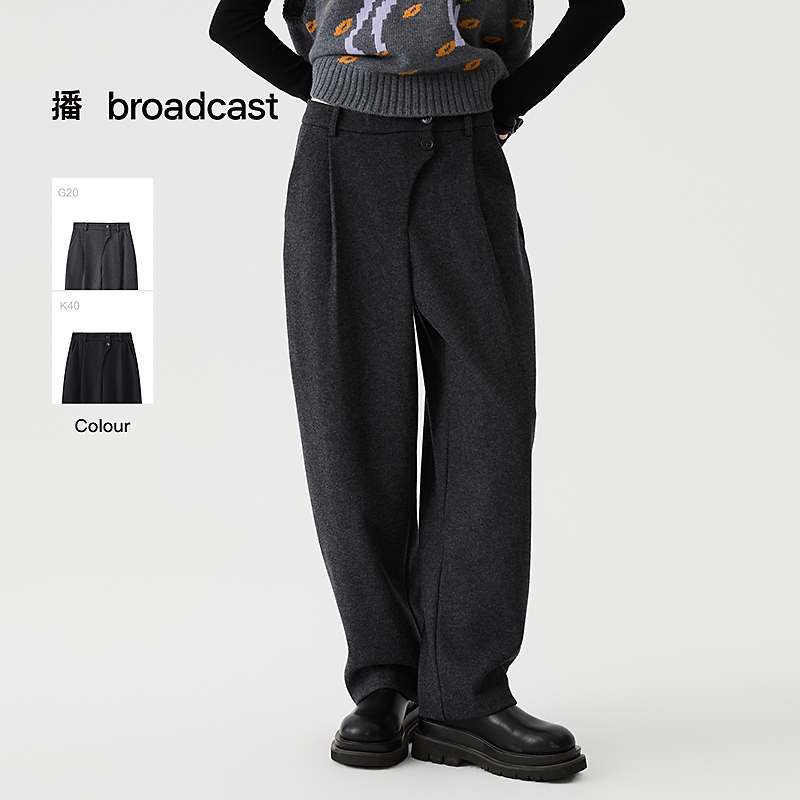 broadcast/播复古宽松简约通勤休闲香蕉裤DDS4KD5158