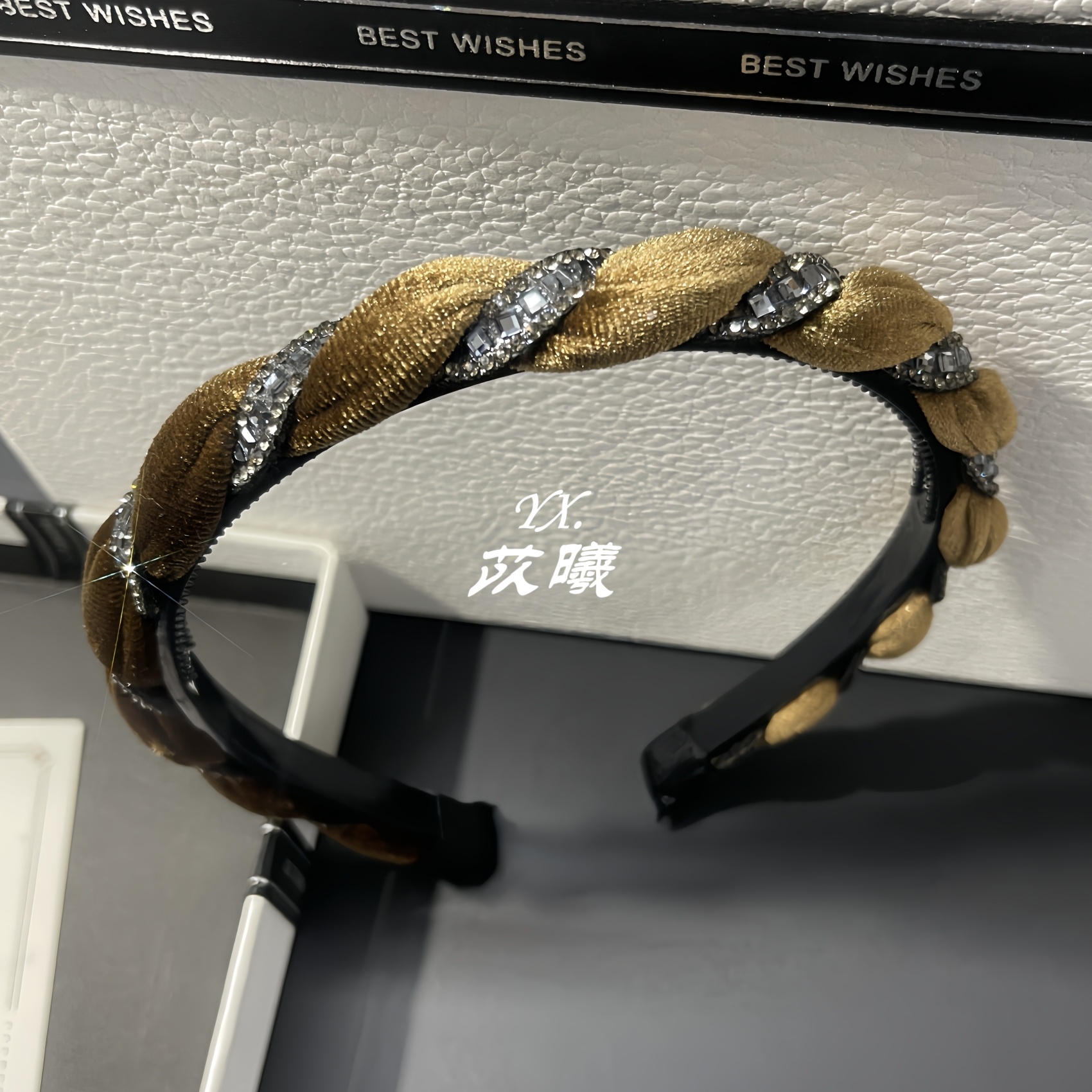 小香风气质黑色丝绒细发箍百搭亮钻显脸小头箍简约带齿网红发卡女