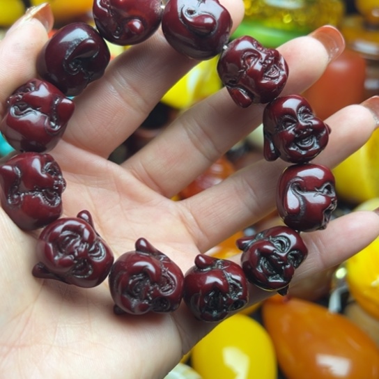 琥珀手串未镶嵌蜜蜡