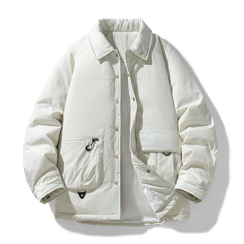 LK-F8291YR时尚保暖休闲羽绒服情侣加绒收口袖男装翻领