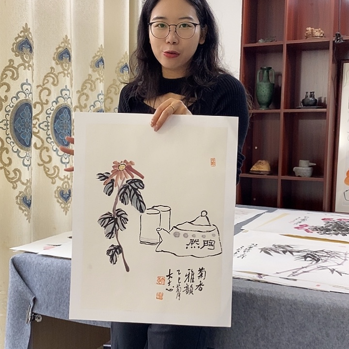 国画纯手绘国画写意作品34*46