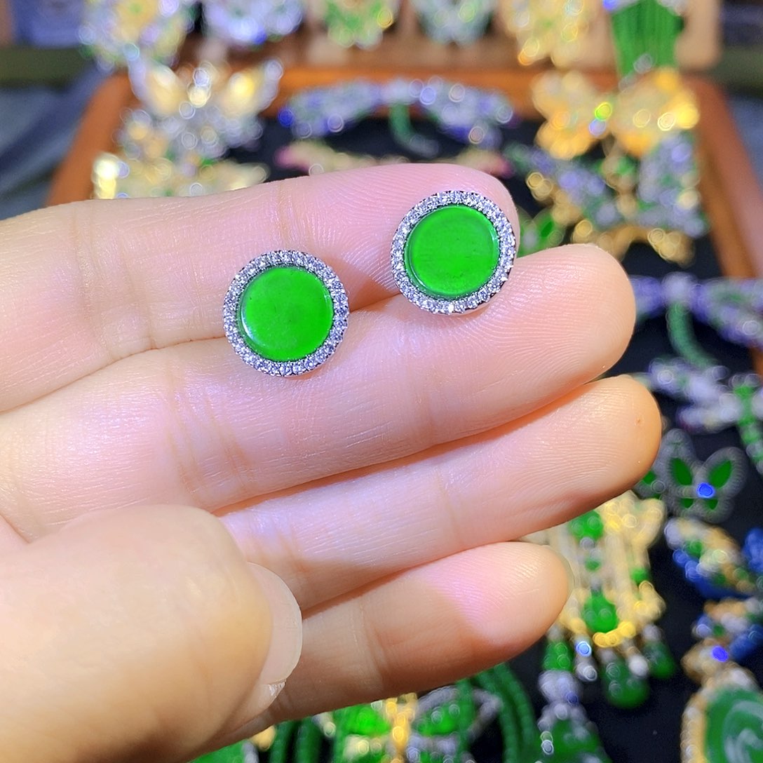 吊坠(不含链)银S925镶嵌翡翠