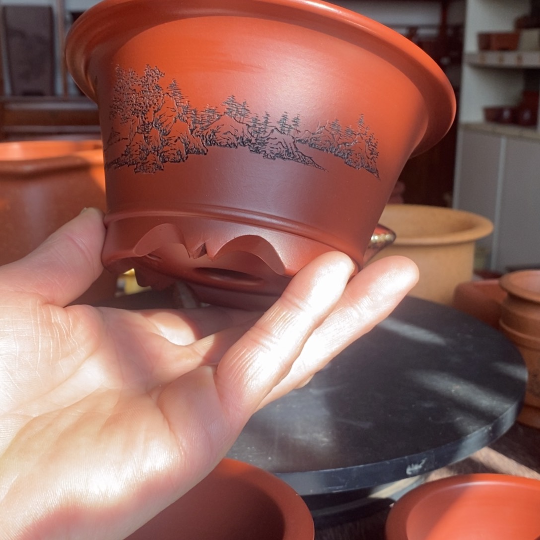 紫砂紫砂花盆2222J*m