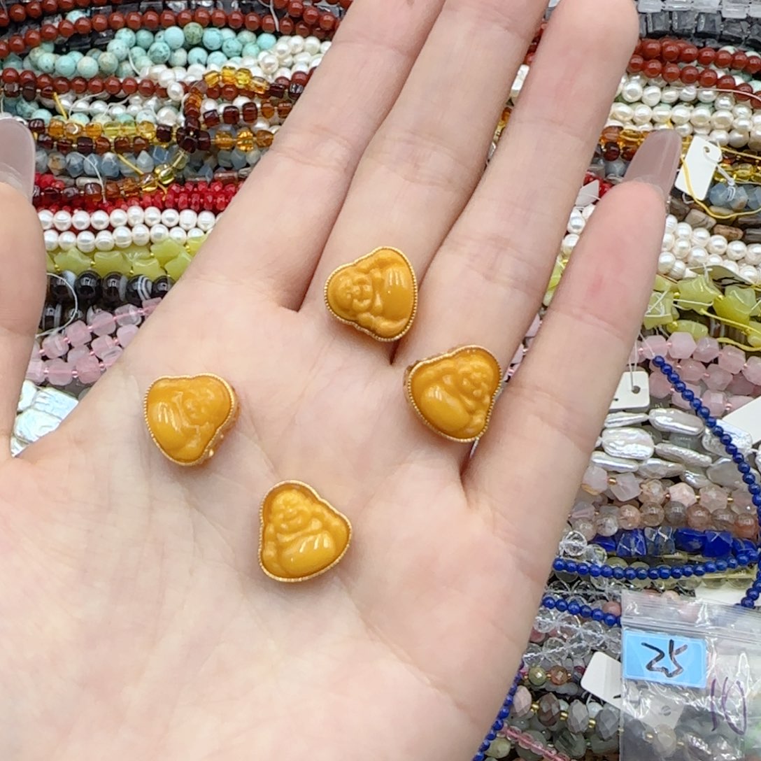 玛瑙/玉髓未镶嵌珠宝半成品蜜蜡配件1颗