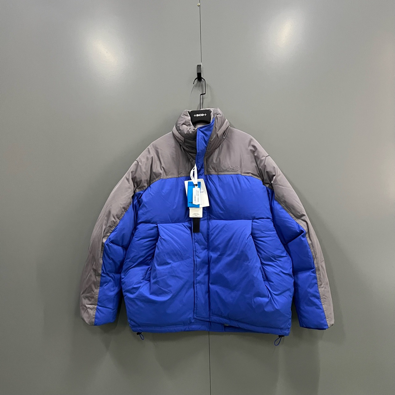 PL 011446  拼色拼接立领羽绒外套