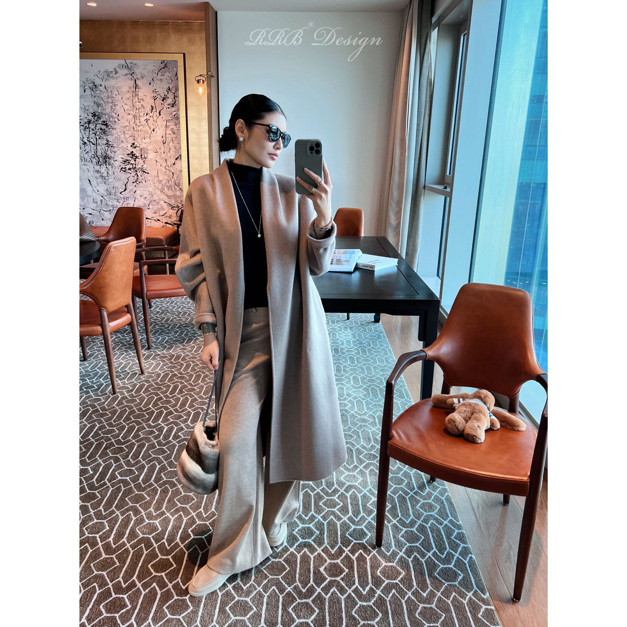 RRB Design「致敬经典」慵懒百搭绵羊毛山羊绒双面呢大衣长款外套