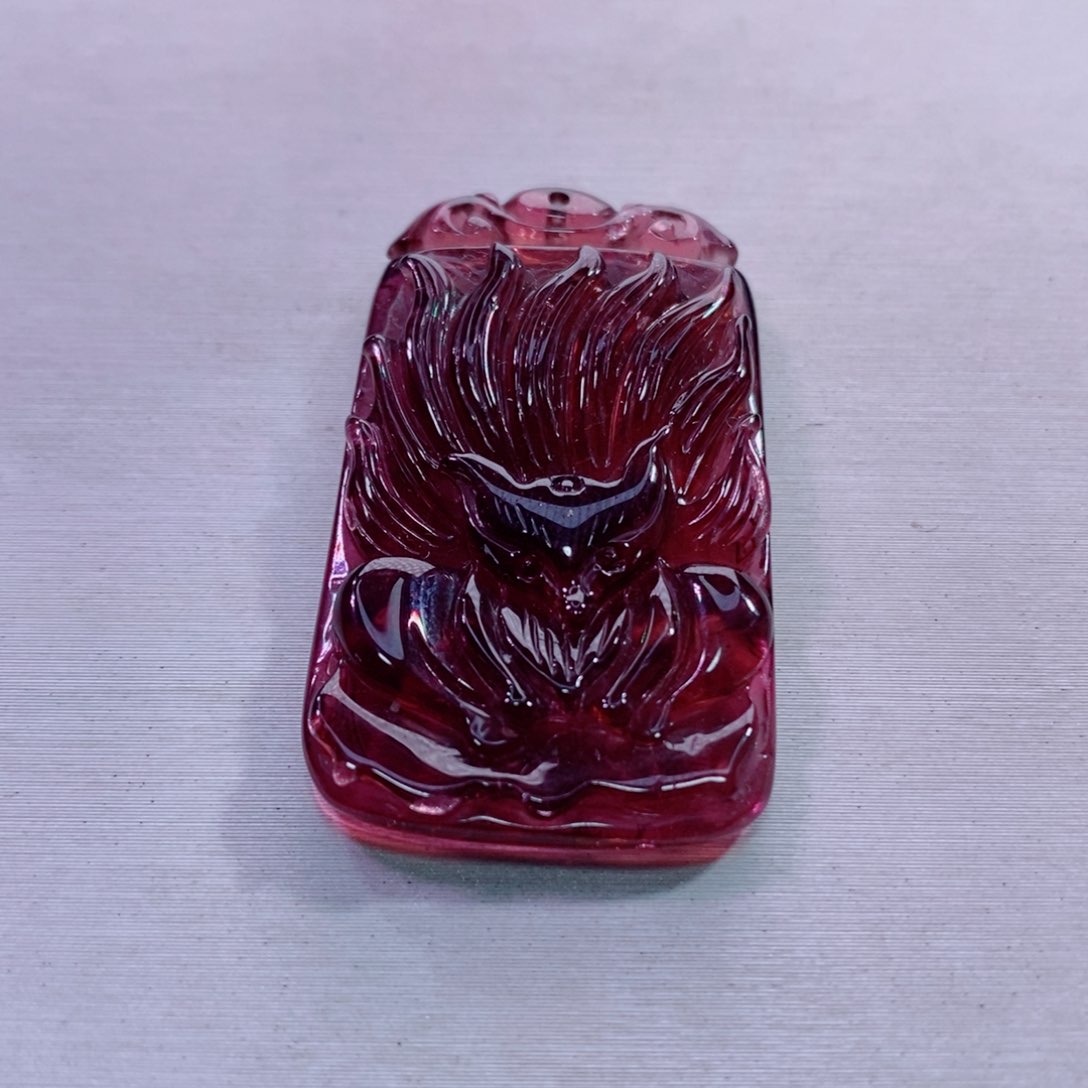 未镶嵌颈饰碧玺九尾狐吊牌yy