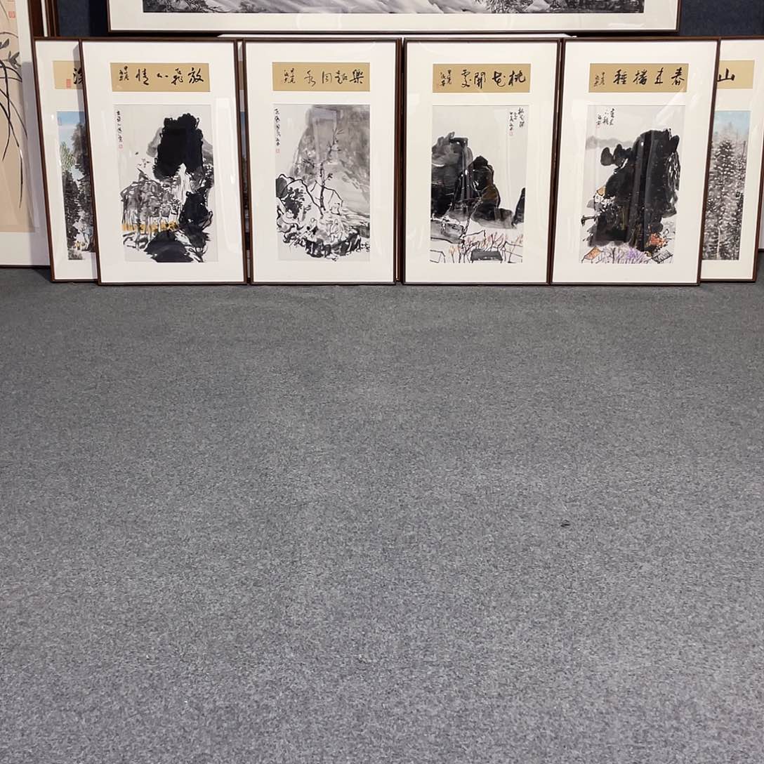 国画手绘画作品带框