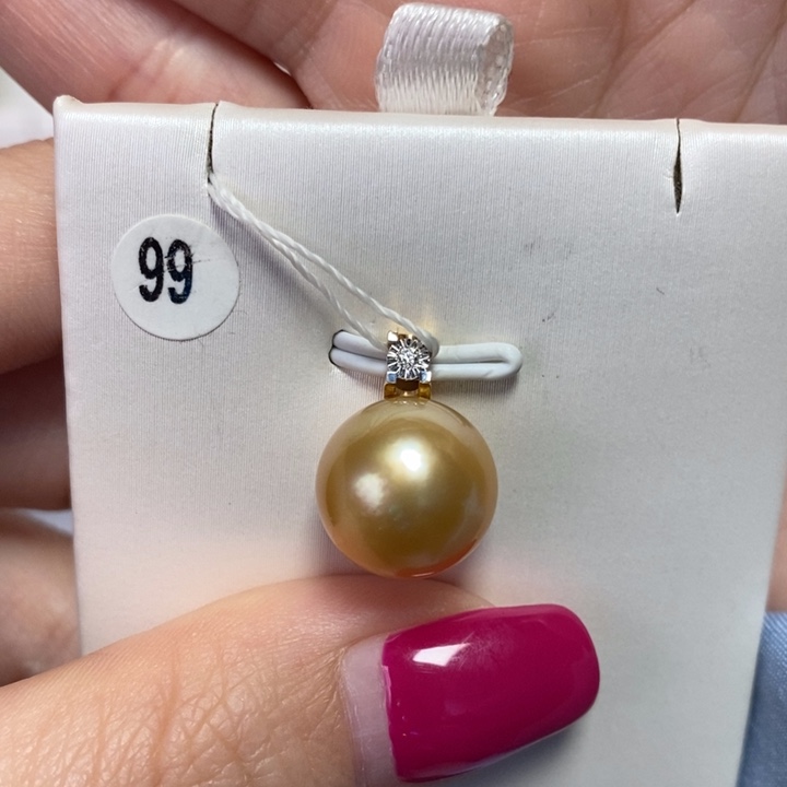 海水珍珠吊坠(不含链)18K金镶嵌