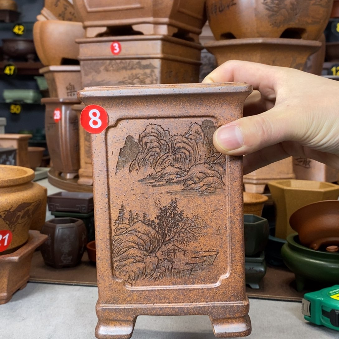 紫砂紫砂花盆盆景花盆