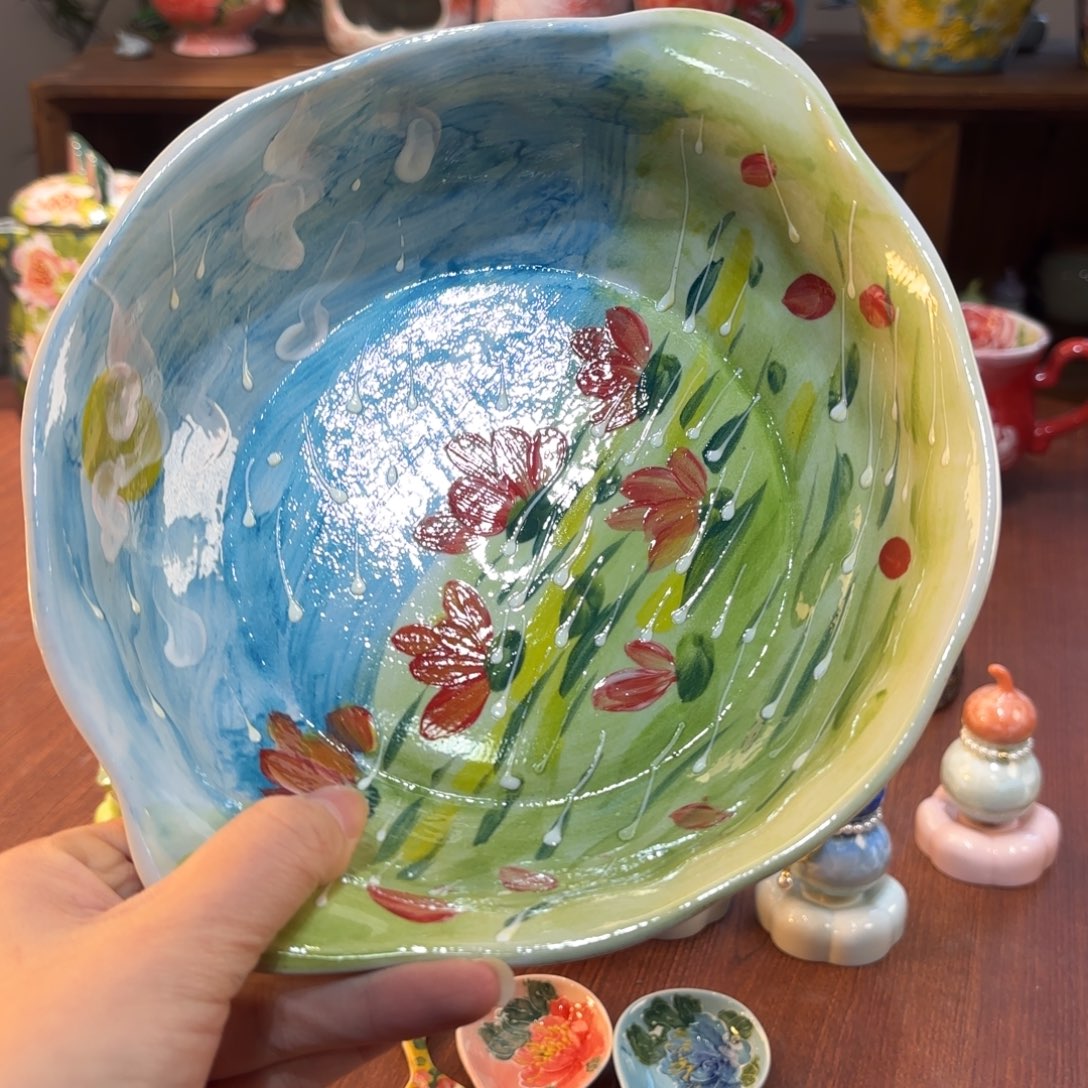 摆件景德镇手绘高温釉下彩陶瓷茶具