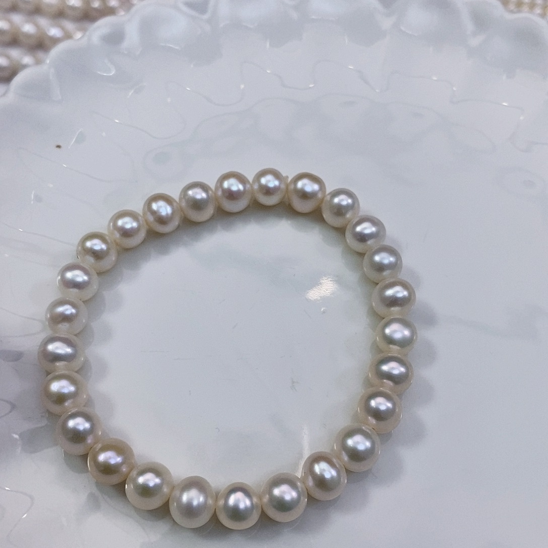 淡水珍珠特价不退换淡水无核手链未镶嵌
