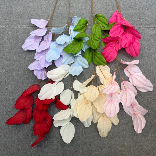 真紫荆叶面包叶人造花用于婚庆婚礼堂装饰布置