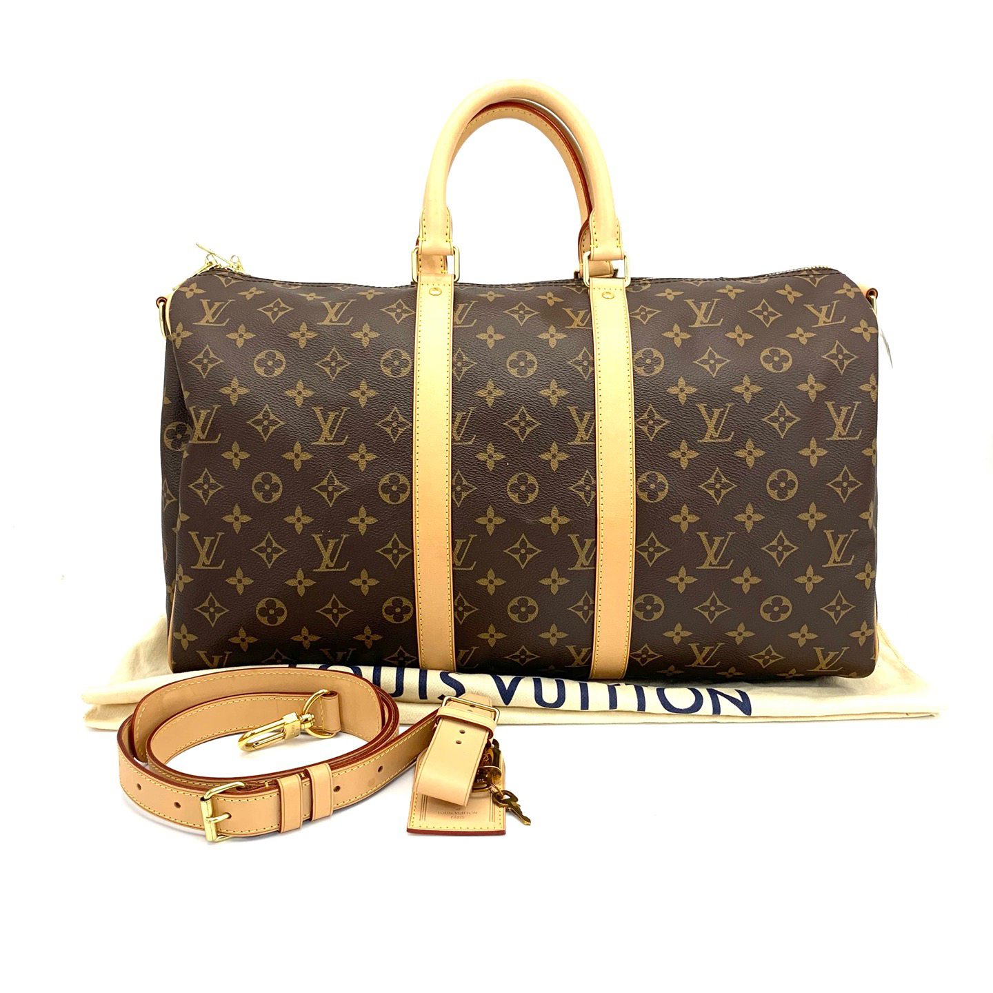 99新 LouisVuitton/路易威登 棕老花45旅行袋 尺寸45/27