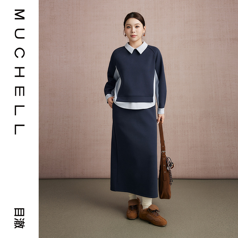 目澈MUCHELL【相思令望仙楼】大码简约套装MDS4VD8525/MDS4BD8527