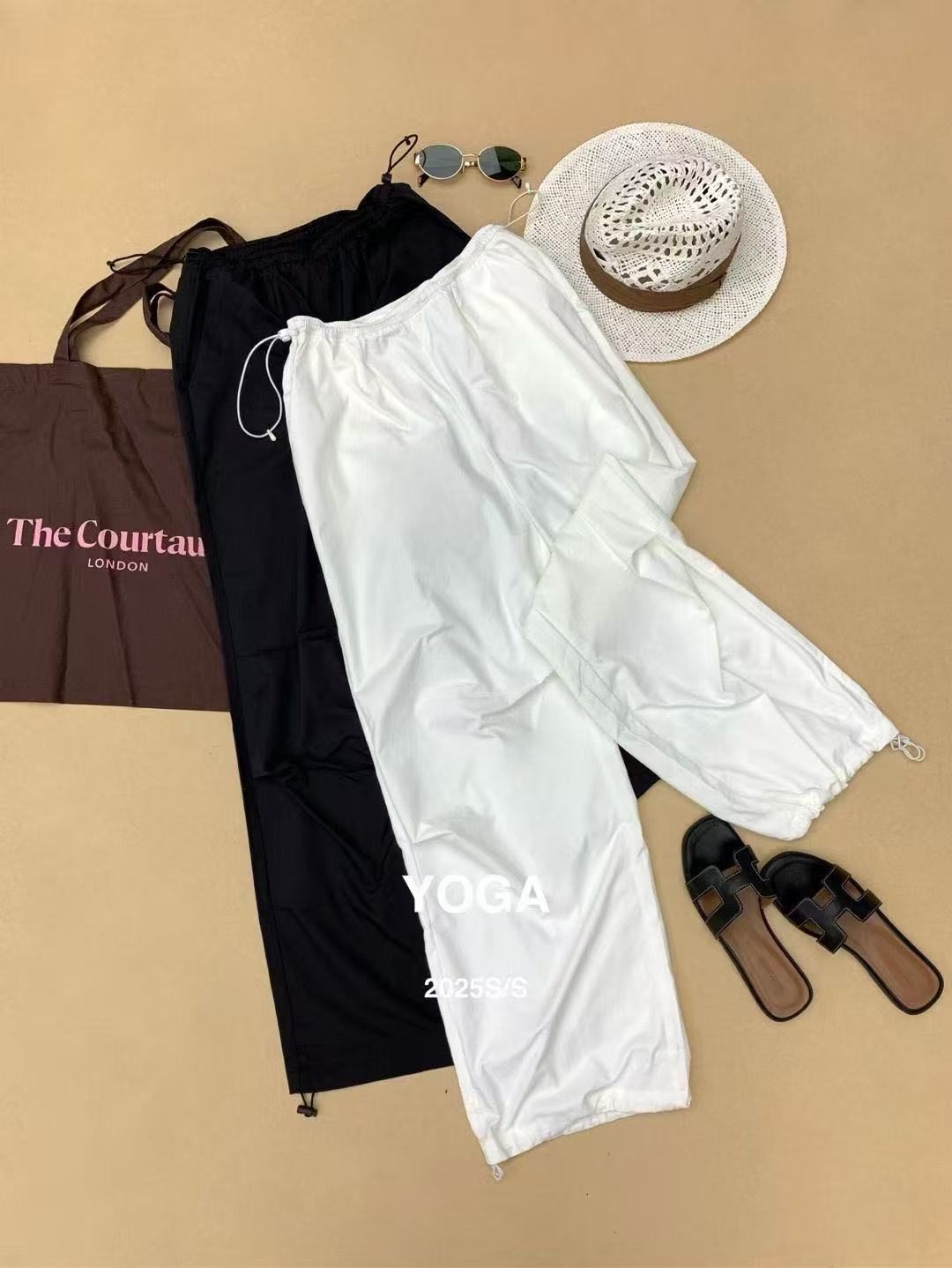 简约百搭松紧腰休闲工装裤速干女