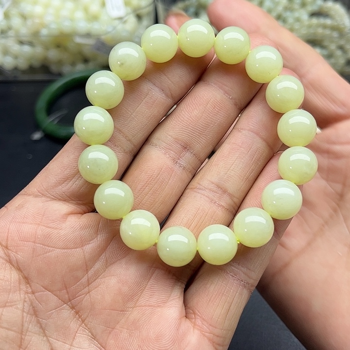 和田玉未镶嵌颈饰新疆玉若羌鸡油黄手串卡12