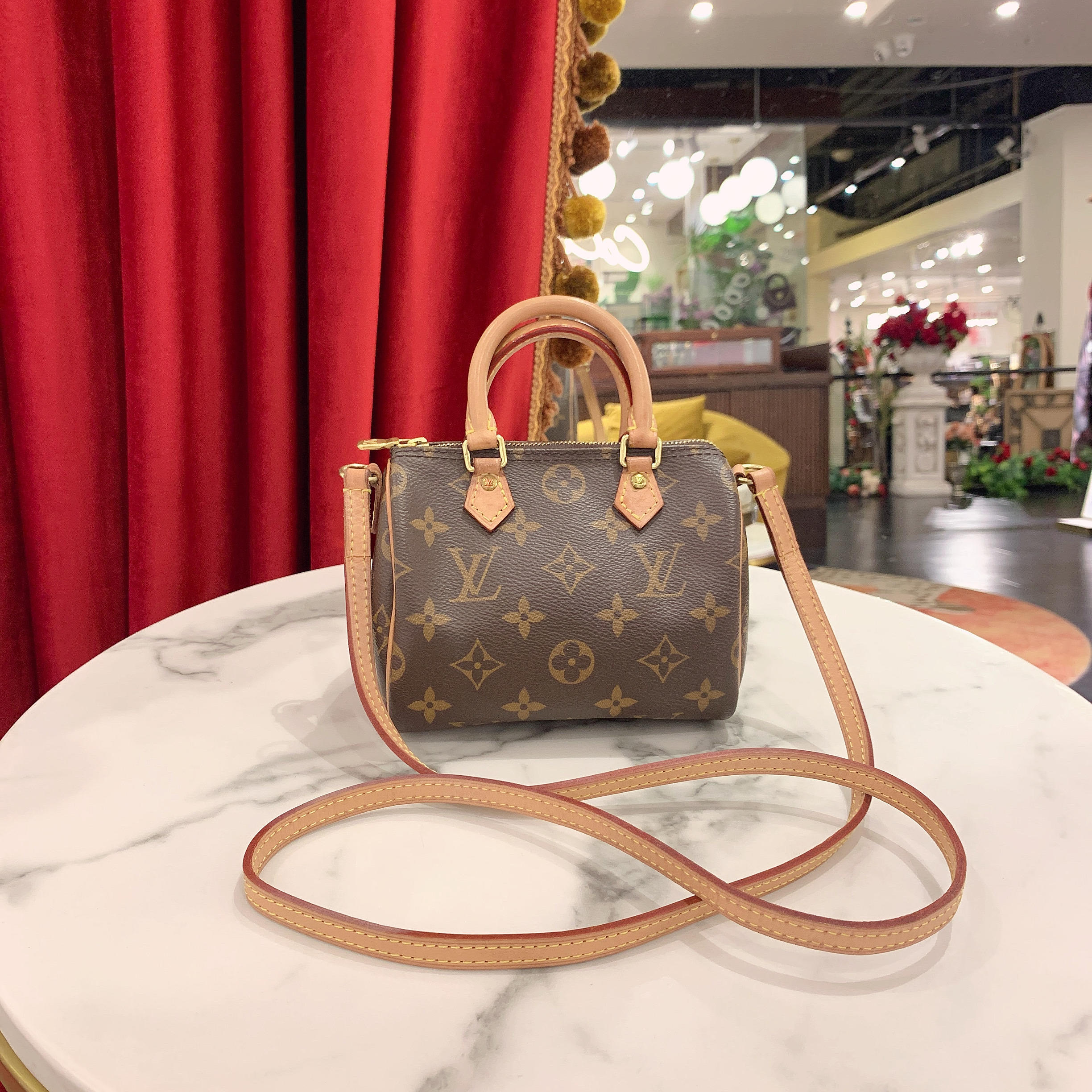 95新 LouisVuitton/路易威登 GGSspeedy nano老花金扣单10116399