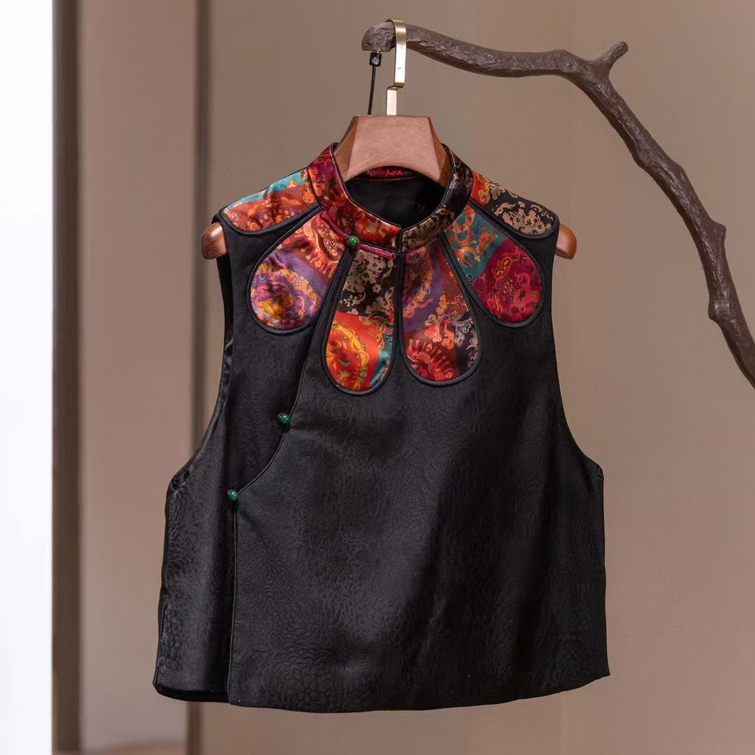 『喜事发生』新中式国风丝毛提花蜀锦马甲