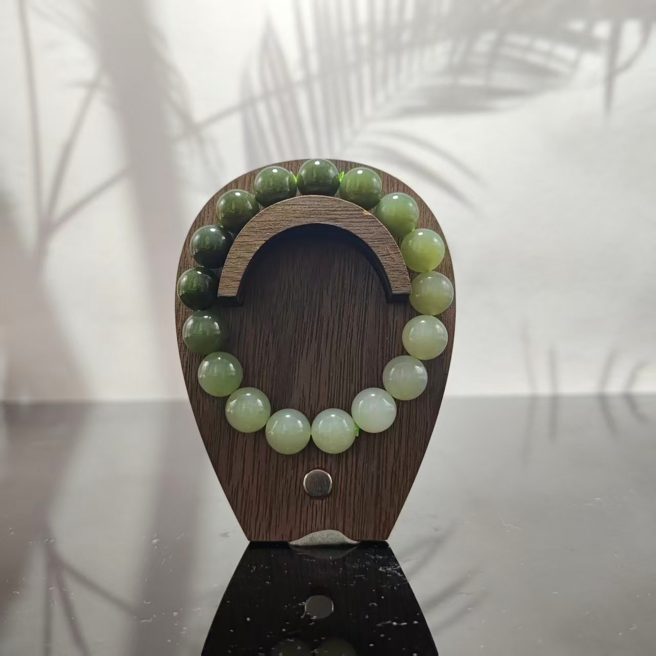 U和田玉渐变圆珠手串（卡12）0984