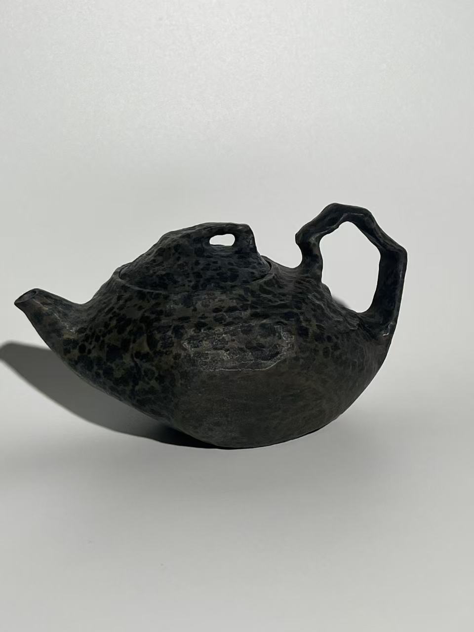 岩韵200cc 冰碛岩手工雕刻石头茶壶随型豹纹石壶容量茶器